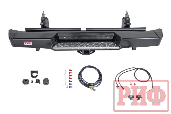 Бампер РИФ силовой задний Mitsubishi L200 2019+ с квадратом под фаркоп Бампер РИФ силовой задний Mitsubishi L200 2019+ с квадратом под фаркоп