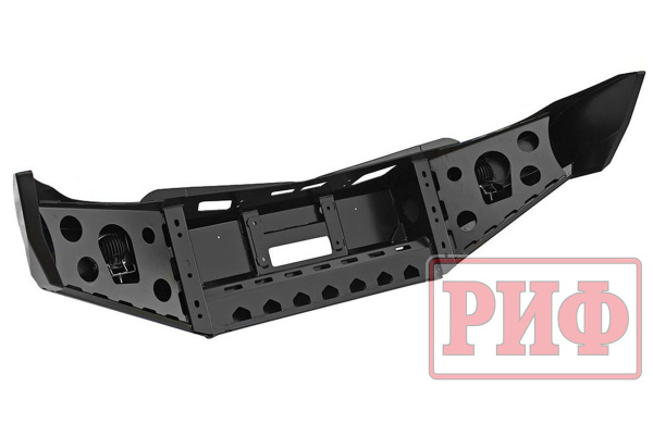 Бампер РИФ передний Mitsubishi L200 2005+/Pajero Sport с доп. фарами без кенгурина