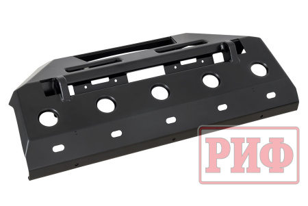 Полубампер передний силовой/защита штатного бампера РИФ для УАЗ Патриот 2015+ с защитой рулевых тяг (центр. часть)