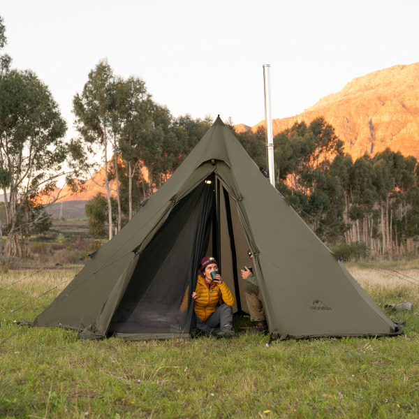 Палатка Naturehike Pyramid, 2-местная, коричнево-зеленая