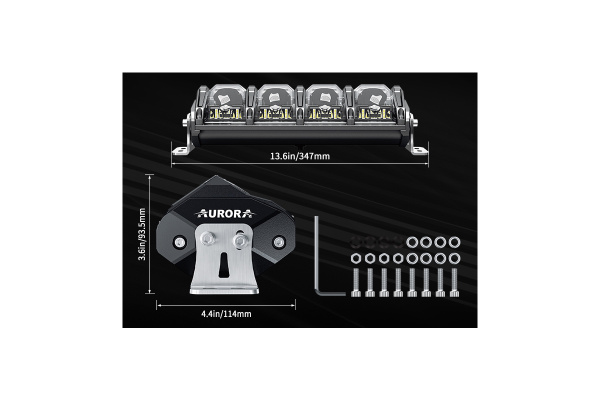 Светодиодная фара комбинированного света AURORA 254 мм 124W LED (серия RGB)