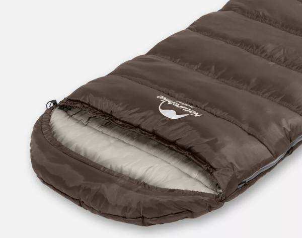 Мешок спальный Naturehike U250S, (190х30)х75 см, (правый) (ТК: 0C), коричневый