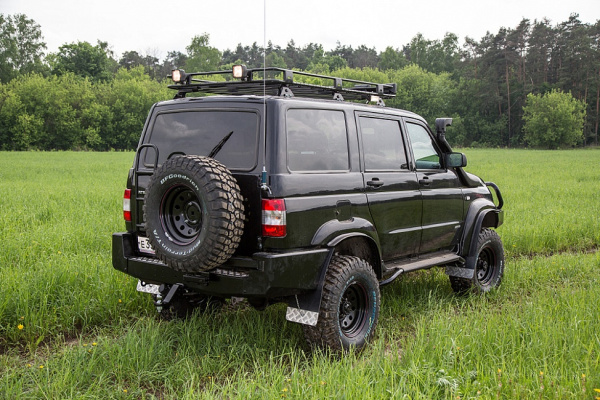 Бампер РИФ задний УАЗ Патриот с фаркопом и калиткой стандарт