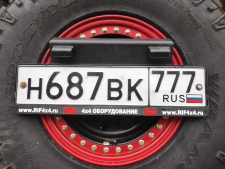 Бампер РИФ силовой задний Toyota Land Cruiser 105 с квадратом под фаркоп, 2-мя калитками, фонарями, подсветкой номера