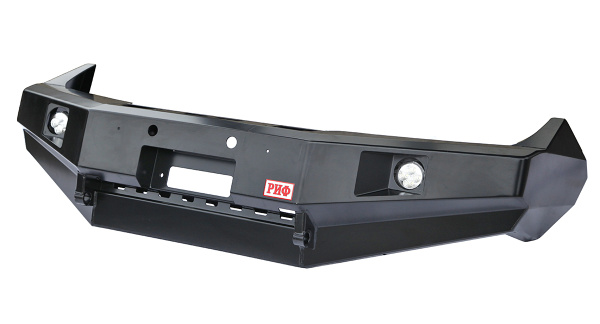 Бампер РИФ силовой передний Nissan Navara D40/Pathfinder R51 (2010-2014) с доп. фарами, без защитной дуги