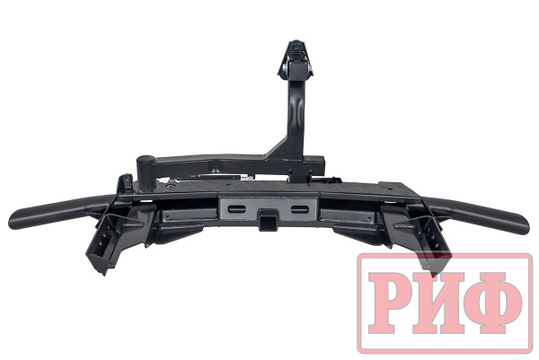 Бампер РИФ силовой задний Renault Duster 2021+ c квадратом под фаркоп, калиткой и подсветкой номера