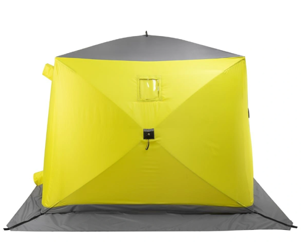 Палатка зимняя PREMIER утепл. Куб ЛОНГ-2 желтый/серый