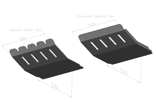 Защита радиатора L200 NEW под бампер РИФ(сталь)