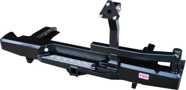 Бампер РИФ силовой задний Nissan NP300 2010+ (кузов 1500 мм) с квадратом под фаркоп и калиткой