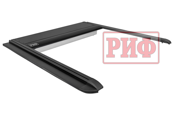 Крышка кузова РИФ для Toyota Hilux 2015+, роллета раздвижная с электроприводом 1572х1563 мм, алюминиевая, черная