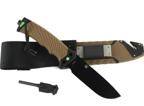 2 Нож туристический GANZO, длина 243 мм, сталь 8CR13, коричневый, с паракордом, в ножнах 2 Нож туристический GANZO, длина 243 мм, сталь 8CR13, коричневый, с паракордом, в ножнах