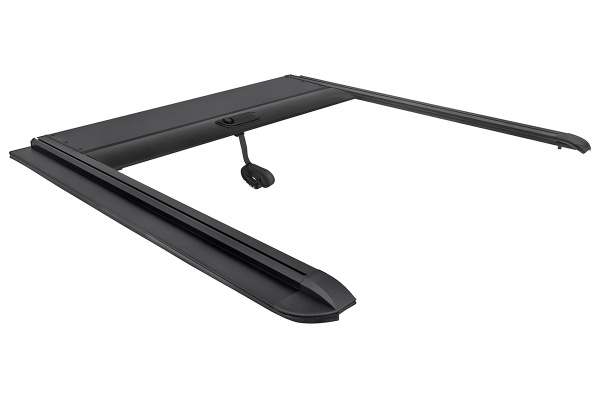 Крышка кузова РИФ для Toyota Hilux 2015+, роллета раздвижная 1572х1570 мм, алюминиевая, черная