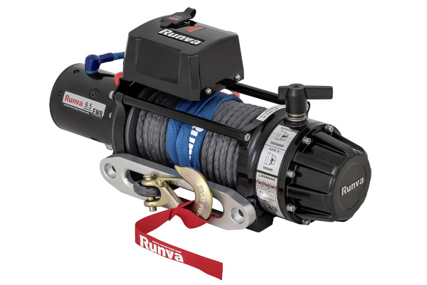 Лебёдка автомобильная электрическая 12V Runva EWB9500SSR 4350 кг влагозащищенная, синтетический трос