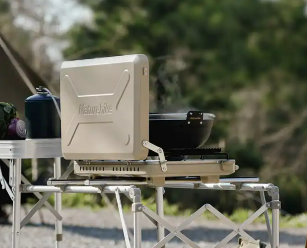 4 Плита газовая двойная Naturehike 2,5 кВт, бежевая