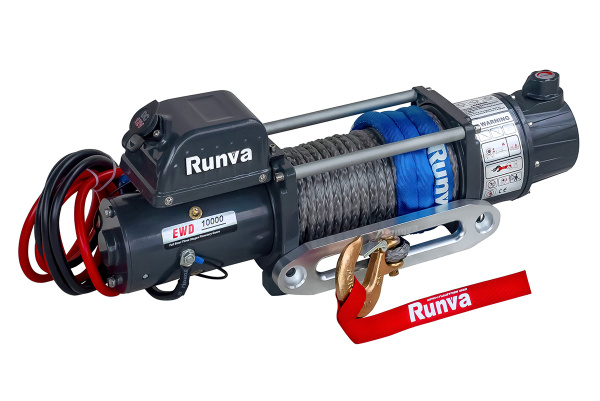 Лебёдка электрическая 12V Runva 10000 lbs 4500 кг (синтетический трос) Лебёдка электрическая 12V Runva 10000 lbs 4500 кг (синтетический трос)