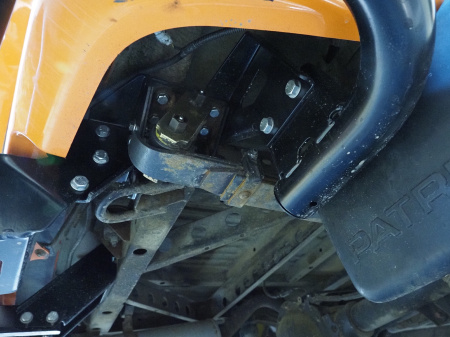 Бампер задний силовой/защита штатного бампера РИФ УАЗ Патриот 2015+ с квадратом под фаркоп, стандарт