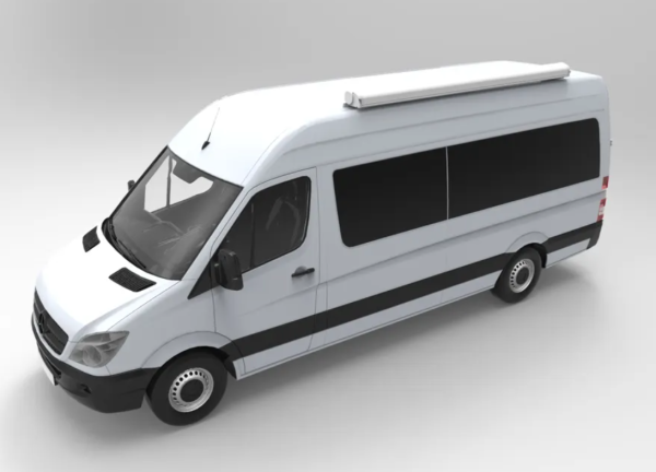 Маркиза автомобильная РИФ 3,5х2,5 м кассетная с электроприводом, корпус белый.