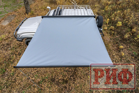 Маркиза автомобильная РИФ 2,5х2,5 м полуавтомат (винил) темно-серая