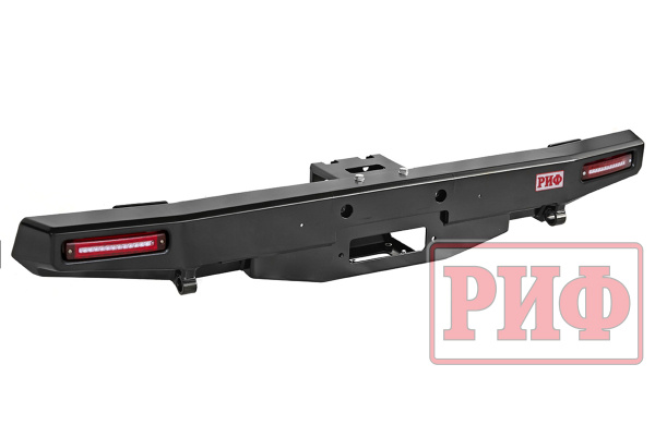 Бампер РИФ силовой задний УАЗ Хантер с площадкой под лебедку и фонарями стандарт