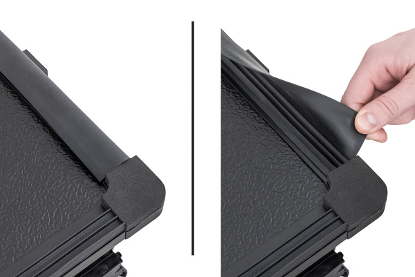 Крышка кузова РИФ для Foton Tunland G7/G9, трёхсекционная 1620х1640/1620 мм, алюминиевая, черная