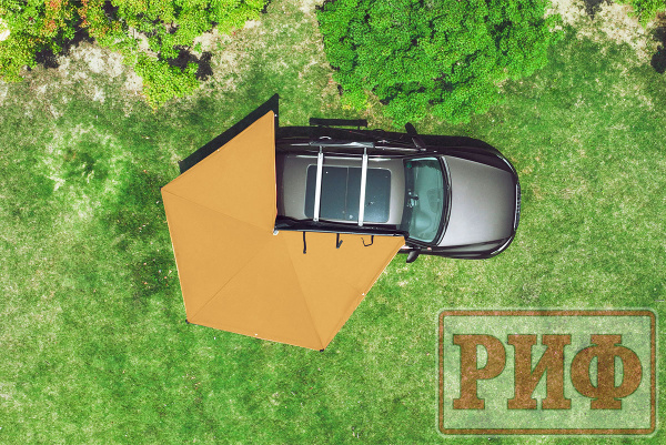 Маркиза автомобильная РИФ веерная, безопорная 2,5х2,5 м (правая)