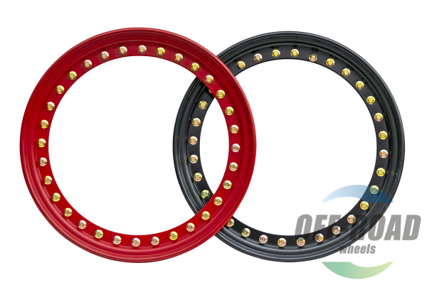 Диск усиленный стальной черный 6x139,7 8xR16 d110 ET-19 с двойным бедлоком (красный)