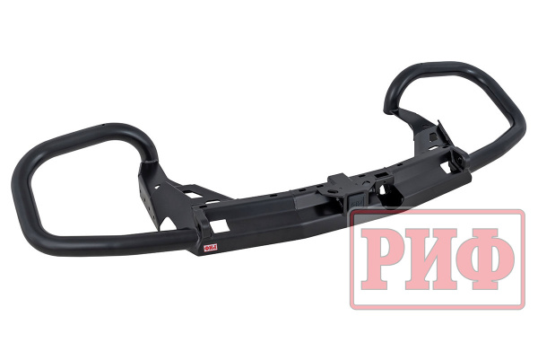 Бампер задний силовой/защита штатного бампера РИФ Nissan Patrol Y62 c квадратом под фаркоп