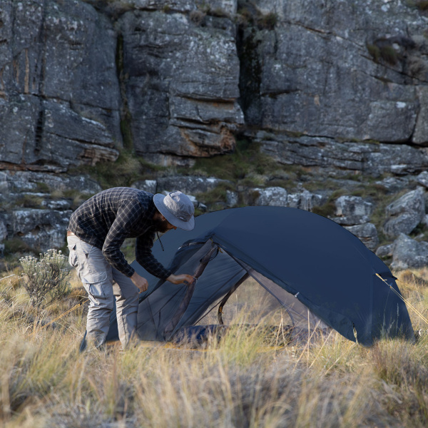 Палатка Naturehike Mongar 2-местная, алюминиевый каркас, сверхлегкая, ярко-синяя