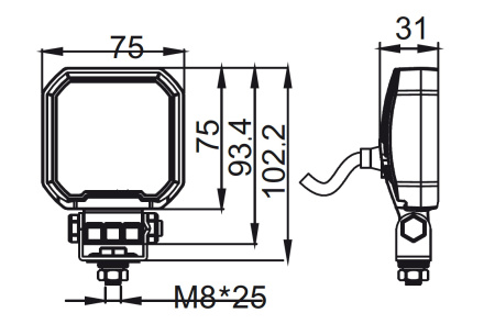 Фара водительского света РИФ 25W LED