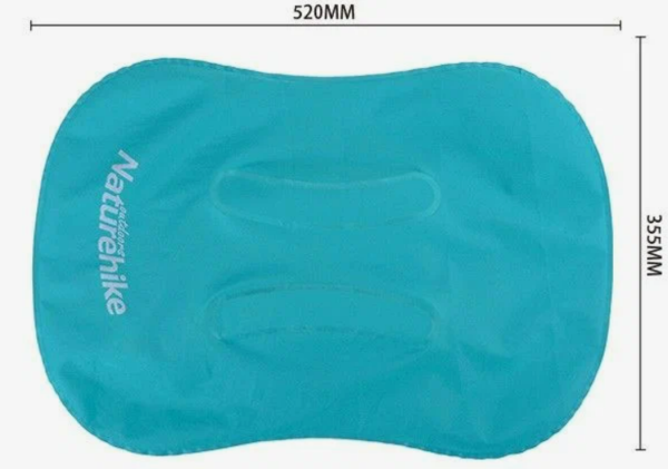 Подушка туристическая надувная Naturehike 42x32x11см, голубая