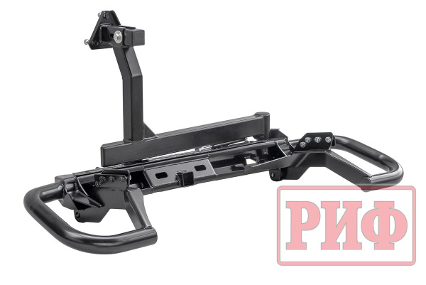 Бампер РИФ силовой задний Mitsubishi Pajero Sport 2015+ c квадр. под фаркоп, калиткой, подсвет. ном. Бампер РИФ силовой задний Mitsubishi Pajero Sport 2015+ c квадр. под фаркоп, калиткой, подсвет. ном.