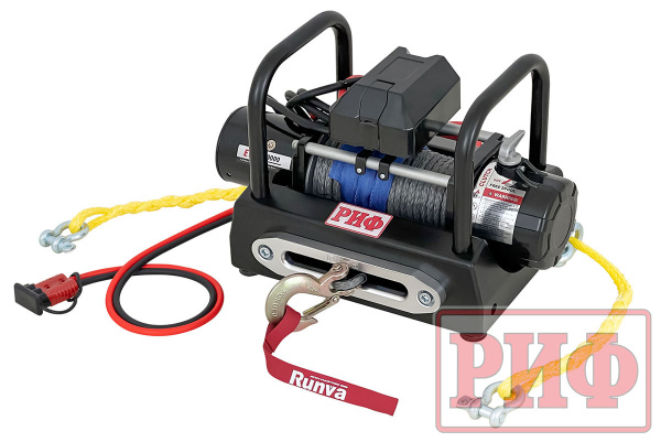 Лебёдка переносная РИФ 9000USR c площадкой на цепях и проводами (в сборе) синтетическиий трос