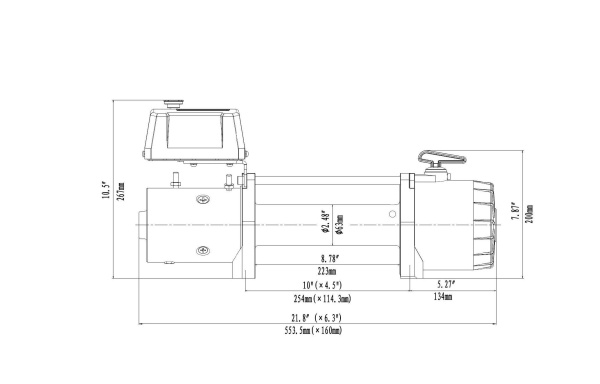 Лебёдка автомобильная электрическая 12V Runva EWV9500SSR 4350 кг (синтетический трос)