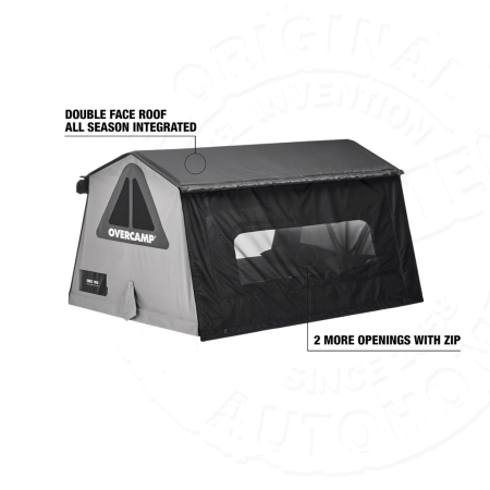 Палатка на крышу автомобиля AUTOHOME OVERCAMP SMALL, тент карбон, лестница 215 мм