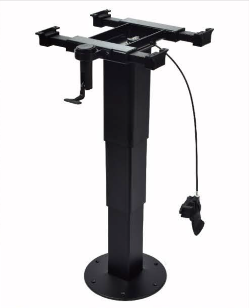 Нога телескопическая для стола в автодом, черная, 1 сторона регулировки