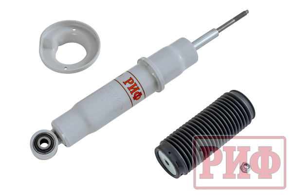 Амортизатор усиленный РИФ передний газовый Mitsubishi Pajero III/IV 2000+ штатный и лифт 0-40 мм