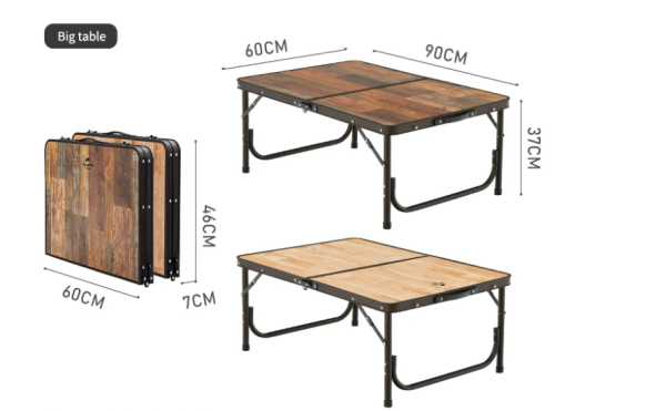 Стол туристический Naturehike складной, 90х60х37 см, с разборными ножками, коричневый