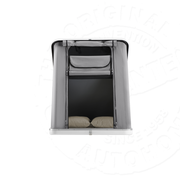 4 Палатка на крышу автомобиля AUTOHOME COLUMBUS VARIANT MEDIUM GRAY X-LONG, тент серый, лестница 215