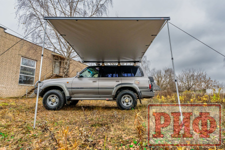 Маркиза автомобильная РИФ 2,5х2,5 м полуавтомат (винил) темно-серая