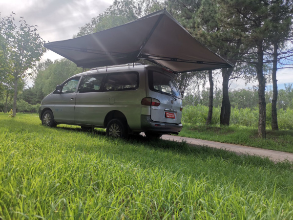 Маркиза автомобильная РИФ безопорная, веерная 2,3х2 м (левая)