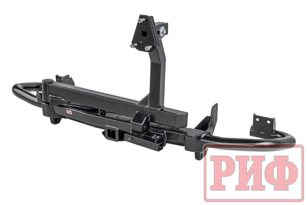 Бампер РИФ силовой задний УАЗ Патриот 2005+ c квадратом под фаркоп и калиткой, стандарт Бампер РИФ силовой задний УАЗ Патриот 2005+ c квадратом под фаркоп и калиткой, стандарт