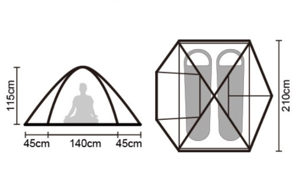 Палатка Naturehike Cloud-Creek, 2-местная, коричневая