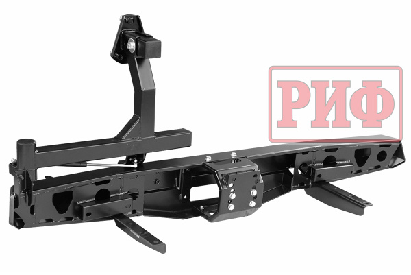 Бампер РИФ задний УАЗ Буханка с площадкой под лебёдку, калиткой и фонарями, лифт 65 мм