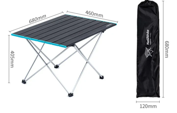 1 Стол туристический Naturehike складной, 68х46х40,5 см, серый