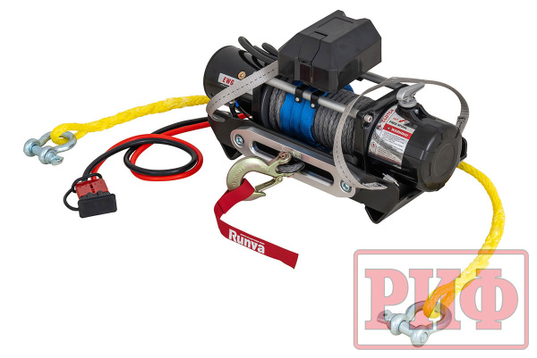 Лебёдка переносная РИФ 9000SR c облегчённой площадкой на цепях и проводами (синтетический трос)