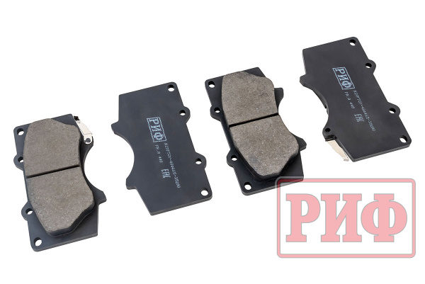 Колодки тормозные передние РИФ Toyota LC120,150, Hilux 2005+OEM 04465-35250, 04465-35290 ,Pajero 4 дизель 4605A472, 4605A481
