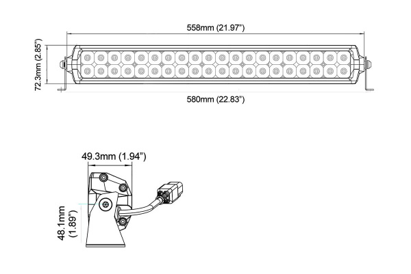 Светодиодная фара комбинированного света AURORA 508 мм 200W LED