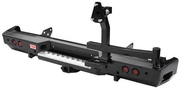 Бампер РИФ задний Toyota Tundra 2007+ с квадратом под фаркоп, калиткой и фонарями Бампер РИФ задний Toyota Tundra 2007+ с квадратом под фаркоп, калиткой и фонарями