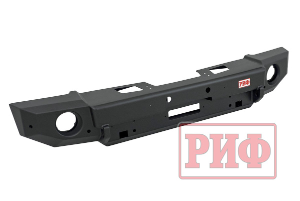 Бампер РИФ силовой передний Jeep Wrangler JL 2018+ под штатные фары, без защитной дуги (для а/м с низкими перед. крыльями)