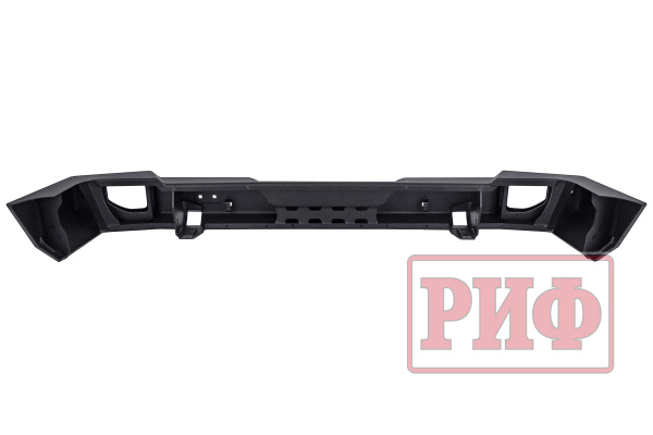 Бампер РИФ силовой задний Jeep Wrangler JL 2018+ с квадратом под фаркоп под штатные фонари, стандарт (для а/м с низкими перед. крыльями)